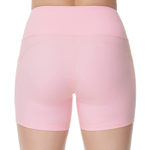 Shorts Deportivos de Cintura Alta para Mujer, Color Rosa, Estampados, con Bolsillos, Transpirables, Cintura Elástica, Estilo Deportivo, Tejido de Punto, Spandex, Poliéster - Product Image 6
