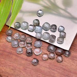 Mousse naturelle aigue-marine lisse coussin forme lâche pierres précieuses 5 à 6 mm Cabochon cabines utiliser pour faire Bracelet collier bijoux - Product Image 4