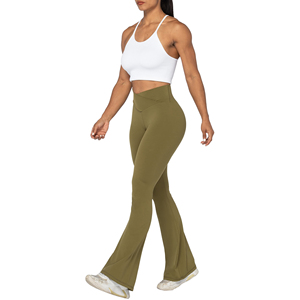 Mid Waist Flared Leggings Women Bootcut Pants Workout Loose Wide Led <b>Tummy</b> <b>Control</b> Flare Trousers Stretchy Fitness Wear - Product Image 6