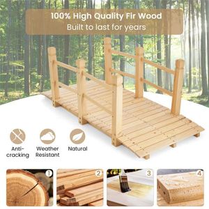 Ponte da Giardino in Legno di Abete 100% Naturale, 1,5 Metri, Facile da Montare per Cortile/Strada Ghiaiata/Fattoria - Product Image 6