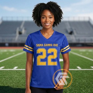 เสื้อยืดผู้หญิง GREEK TREASURES Sigma Gamma Rho สำหรับชมรมนักศึกษา ลำลอง ใส่สบายช่วงฤดูร้อน คอวี แขนครึ่งตัว ระบายอากาศได้ดี เป็นมิตรกับสิ่งแวดล้อม ป้องกันรอยยับ - Product Image 2