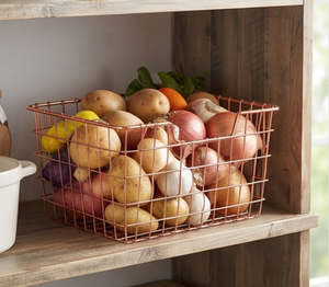 Cesta de Almacenamiento Moderna de Alambre Metálico Rectangular con Asas para Organización Multiusos y Decoración Elegante para el Hogar - Product Image 5