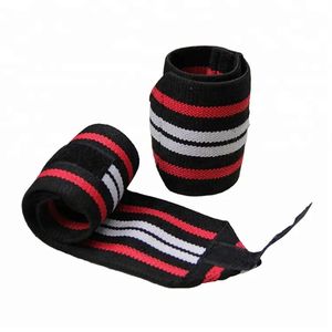 Correas de Soporte para Muñeca Ajustables con Cierre de Gancho y Bucle para Levantamiento de Pesas, Diseño Transpirable a Rayas en Negro, Rojo y Blanco, Unisex - Product Image 1