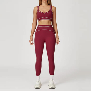 Conjunto de Yoga para Mujer, Color Degradado, Talla Grande, Ropa Deportiva, Cintura con Cordón, Transpirable - Product Image 5