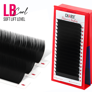 Pestañas al por mayor Charmlash con caja de logo personalizado, abanicos preformados estrechos 5D 0.07 (curvatura Lb y Lc), abanicos de volumen coreanos PBT estilo árabe - Product Image 1