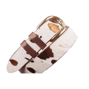 2024 Venta caliente nueva moda embalaje personalizado 38mm atigrado pelo de vaca cinturón de cuero genuino para hombres - Product Image 1