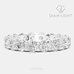 Bague de fiançailles en or blanc 14 carats avec diamant de laboratoire de 3,15 carats, coupe ronde, bague de mariée, certifiée IGI, bijoux fins, cadeau - Product Image 1