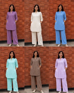 Women's Flex Cotton <b>Kurta</b> Set With Loose Fit Casual Wear <b>Indian</b> Pakistani Style For All Seasons - Product Image 5