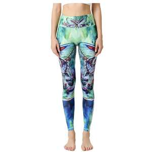 Pantalones de Yoga para Mujer, Estampados, Largos, de Cintura Alta, Elásticos en Cuatro Direcciones, de Spandex/Nailon, Leggings Deportivos Ajustados para Gimnasio y Fitness - Product Image 1