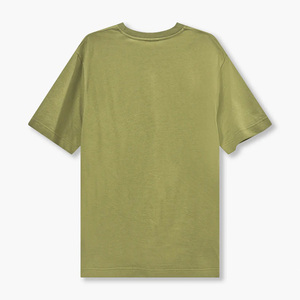Camiseta de Algodón Lisa Verde Oliva para Hombre, Manga Corta, Cuello Redondo, Corte Regular, Estilo Casual, Tejido Jersey, Color Sólido, para Verano - Product Image 2