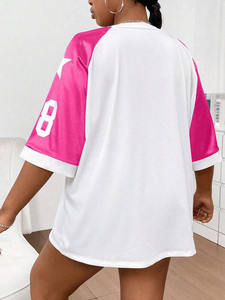 Maillot de football en maille oversize à col en V, avec impression de numéro, style streetwear, respirant, haut de sport, faible MOQ, vente en gros OEM - Product Image 5