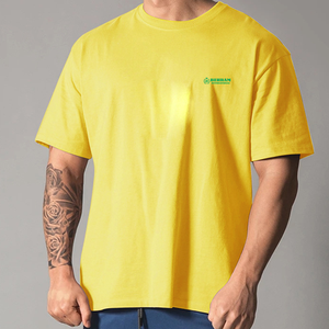 เสื้อยืดคอกลมแขนสั้นสีพื้นเรียบง่ายสำหรับผู้ชาย ราคาโรงงาน MOQ ต่ำ ทรงโอเวอร์ไซส์ สวมใส่สบาย ระบายอากาศได้ดี ผลิตจากผ้าฝ้ายถัก - Product Image 6