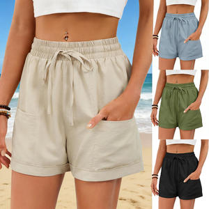 Shorts Casuales para Mujer, Transpirables, Cintura Media, Cómodos, Elásticos, con Bolsillos, para Verano - Product Image 6