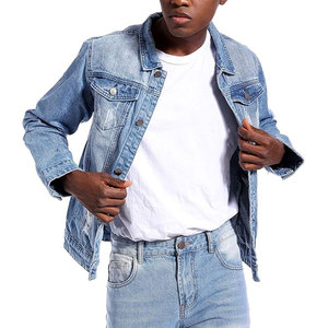 Mens Denim <b>Jacket</b> Ripped Slim Fit Jean <b>Jacket</b> Coat Stylish Distressed Casual Streetwear Fashion Outerwear for Men - Product Image 2