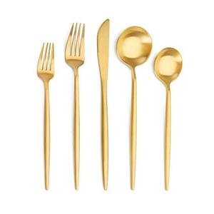 Juego de Cubiertos de Acero Inoxidable Sostenible con Acabado Cepillado, Vajilla Moderna Nórdica Elegante para Comidas Familiares Diarias, Regalos Empresariales - Product Image 3