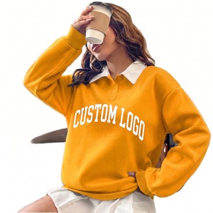 Suéter de Punto para Mujer con Cuello de Botones, Logotipo Personalizado, Estilo Casual, Secado Rápido, Manga Larga, Ropa de Otoño - Product Image 3