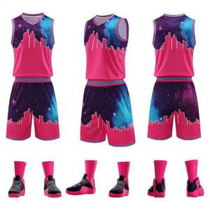 Vêtements de basketball de sublimation en gros de haute qualité, tenue de sport, maillot personnalisé avec logo et numéro d'équipe, uniforme de basketball - Product Image 2
