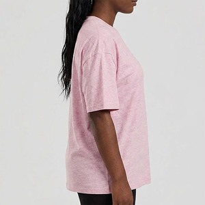 Camiseta de mujer extragrande de 250 GSM con logotipo serigrafiado personalizado al por mayor, 2 colores, estilo streetwear holgado, 100% algodón. - Product Image 5