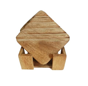 High Quality Wood Coaster Attractive Natural Coaster Elegant Tabletop Decoration Wood Coaster With Holder - Product Image 3