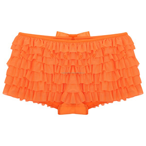 Culotte sexy à volants à plusieurs niveaux pour femmes taille basse culotte de citrouille short de sécurité en dentelle Sweet Victorian Bloomers Clubwear Hot Shorts - Product Image 5