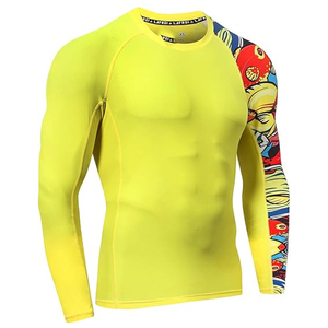 OEM Men Long Sleeve Rash Guard <b>Compression</b> <b>Shirt</b> Graphic Print UV Protection Custom Branding Bulk - Product Image 6