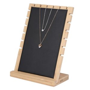 Exhibidores de Joyería Modernos e Impermeables de Madera en Varios Tamaños, con Base de Gamuza Extraíble para Collares - Product Image 4