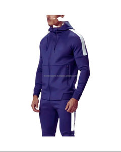 Ensemble de survêtement personnalisé pour hommes 2 pièces veste à fermeture éclair et pantalon de jogging impression de logo tenue de sport de gymnastique décontractée usine OEM - Product Image 2