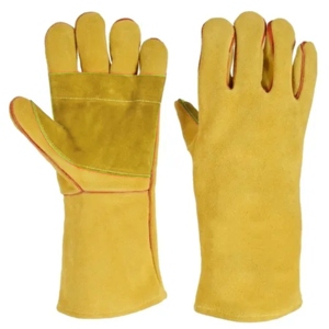 ถุงมือเชื่อมหนังวัวเสริมความแข็งแรงบริเวณฝ่ามือ สำหรับงานเชื่อมแบบ MIG ทนความร้อนสูง ใช้ในอุตสาหกรรม ป้องกันการลื่น ทนทาน - Product Image 4