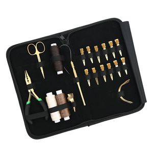 Kit d'extension capillaire professionnel : Micro-perles, Pince à sertir, Crochet de sectionnement, Pinces de sectionnement, Aiguilles courbées, Ciseaux, Outil de pose de perruque - Product Image 1