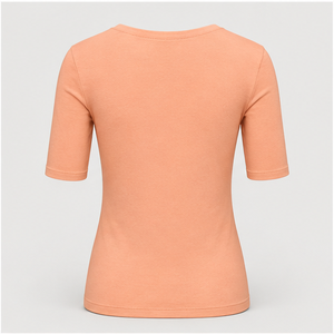 Womens <b>Peach</b> V Neck Elbow Sleeve Slim Fit T <b>Shirt</b> WTS-0189 - Product Image 2