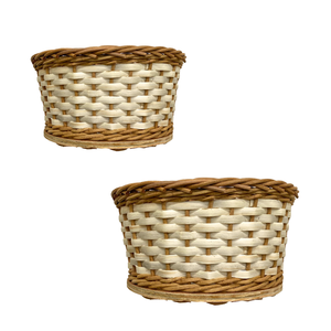 Panier de rangement pour pain en rotin, panier en osier avec base en bois pour usage domestique et commercial, artisanat vietnamien, décoration de table à manger - Product Image 1