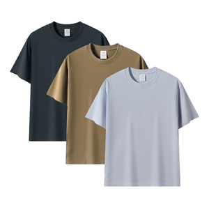 Camiseta de Manga Corta con Cuello Redondo para Hombre, Color Sólido, Corte Regular, Algodón Jersey, Ropa Casual - Product Image 1