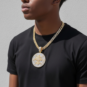 Collar con Colgante de Perro Estilo Hip Hop, Chapado en Oro de 14K, Certificado, con Micro Pavé de Moissanita, Joyería Unisex - Product Image 3
