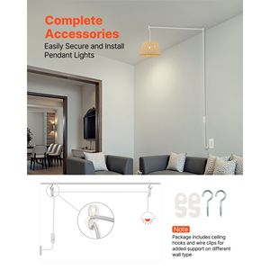 Kit Cavo di Prolunga per Lanterna da 16 Piedi, Robusto e Sicuro, Confezione da 2, con Portalampada E26, Cavo di Ricambio per Lampada, Spina per Sostituzione e Kit di Retrofit per Sospensione - Product Image 5