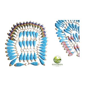 Décoration murale artisanale en bois sculpté en forme de poisson, art populaire, pour cadeau du Nouvel An - Product Image 6