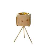 Elegante quemador de incienso Bakhoor de madera con soporte de metal para el hogar, regalo festivo para Ramadán y Eid, Mabkhara árabe Mubkhar para mesa.