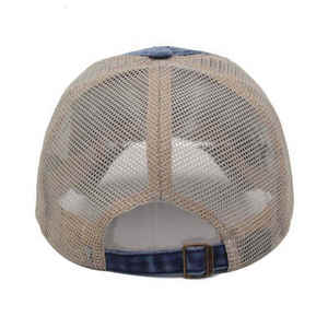 Gorra Trucker Azul de Algodón y Poliéster con Malla Ajustable de 6 Paneles, Unisex, Casual, para Primavera/Verano - Product Image 6