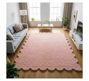 Alfombra Antideslizante de Felpa, Forma Irregular, Alfombra 3D con Diseño de Rosas, Alfombra Moderna Minimalista, Alfombra de Lana Hecha a Mano - Product Image 1