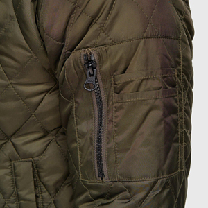 Chaqueta Bomber Verde Oliva para Hombre, Cierre de Cremallera, Casual, Resistente al Viento e Impermeable, de Poliéster, con Parches y Letras, para Invierno - Product Image 6