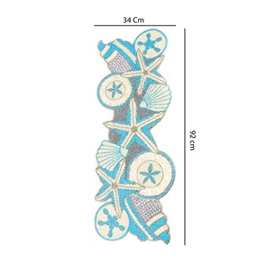 Chemin de table perlé fait main avec étoiles de mer et coquillages brodés, idéal pour la décoration de la maison de bord de mer ou les mariages - Product Image 4
