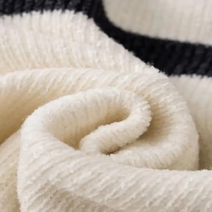 Pull en laine tricotée anti-rétrécissement pour homme AMS SPORTS INTL, col zippé 1/4, rayé, manches longues, pour l'automne - Product Image 4