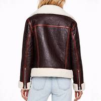 Veste en peau de mouton respirante Elinor Choco Brown - Veste en peau de mouton marron - Cuir