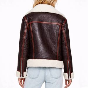 Chaqueta de Motociclista Transpirable de Piel de Oveja Elinor en Color Marrón Chocolate - Chaqueta de Piel de Oveja Marrón - Product Image 3