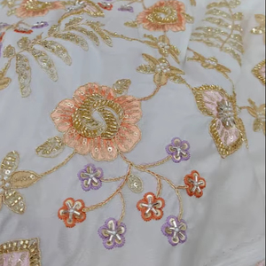 Tissu Organza de Soie Brodé Non Tissé Respirant Doux au Toucher Fendy pour Vêtements de Mariage, Décoration Intérieure et Accessoires Floraux pour Garçons et Filles - Product Image 1