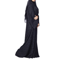 Abaya modeste à manches ballon et effet froissé – Robe longue élégante de style turc pour la mode Génération Z
