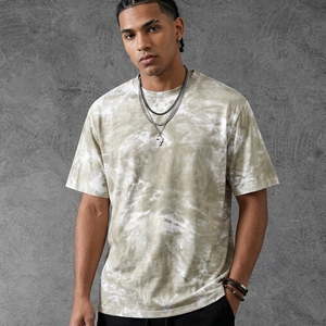 <b>Tie</b>-<b>Dye</b> Short Sleeve <b>Men's</b> <b>T</b>-<b>Shirt</b> O-Neck Regular Fit Casual Knitted Patterned Top - Product Image 3