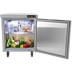 28 \ "frigorifero piano di lavoro commerciale Undercounter 7.4 Cu. Ft stazione di lavoro in acciaio inox ventola di raffreddamento singola attrezzatura da cucina - Product Image 1