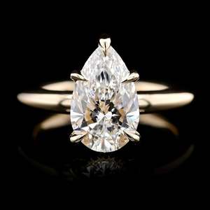 Bague solitaire en argent 925 personnalisée avec diamant de laboratoire taille poire pour femme, idéale pour anniversaire et soirée, luxe - Product Image 4