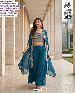 Ensemble de protection solaire en georgette pour femmes, noir, moderne, Noor Royale, longueur au sol - Product Image 3