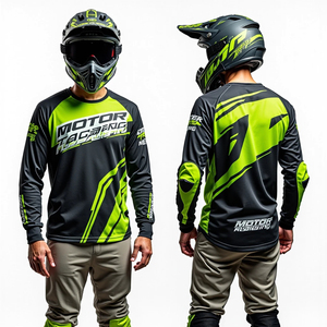 เสื้อเจอร์ซีย์มอเตอร์ไซค์แข่งแบบแขนยาวสำหรับผู้ชาย สีตามสั่ง พิมพ์ลายแบบซับลิเมชั่น แห้งเร็ว เสื้อมอเตอร์ครอส ไซส์ผู้ใหญ่ - Product Image 4